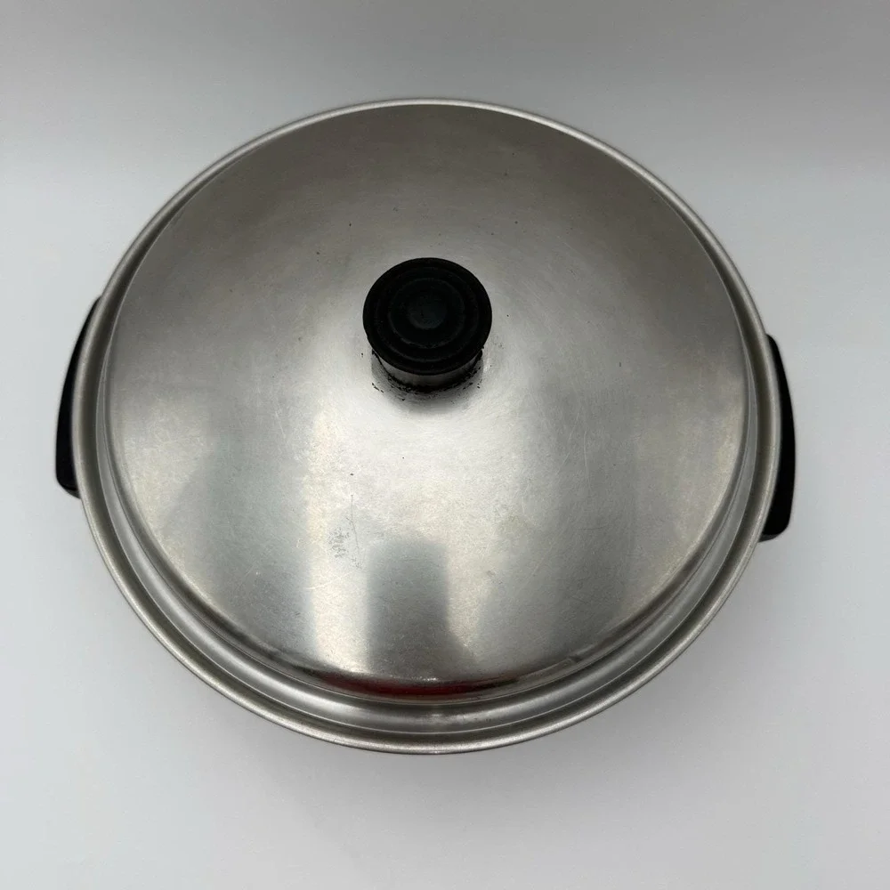 Vtg Lustre Craft Stainless Steel Stock Pot 6 Qt 18-8 3 PLY Dutch Oven W/ Lid